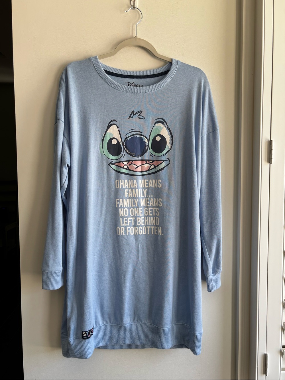 Disney Light Blue Stitch Graphic Sweatshirt Dress